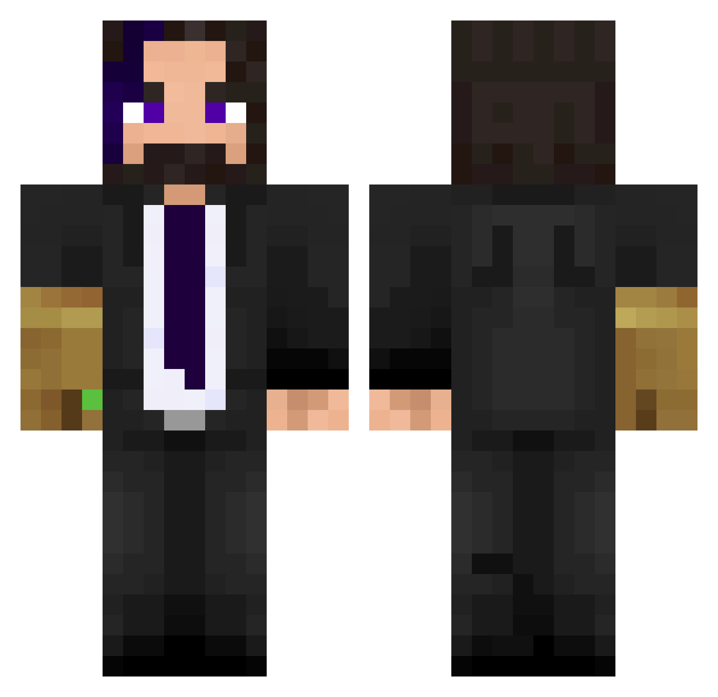 Kavvkaa Minecraft skin, front and back view