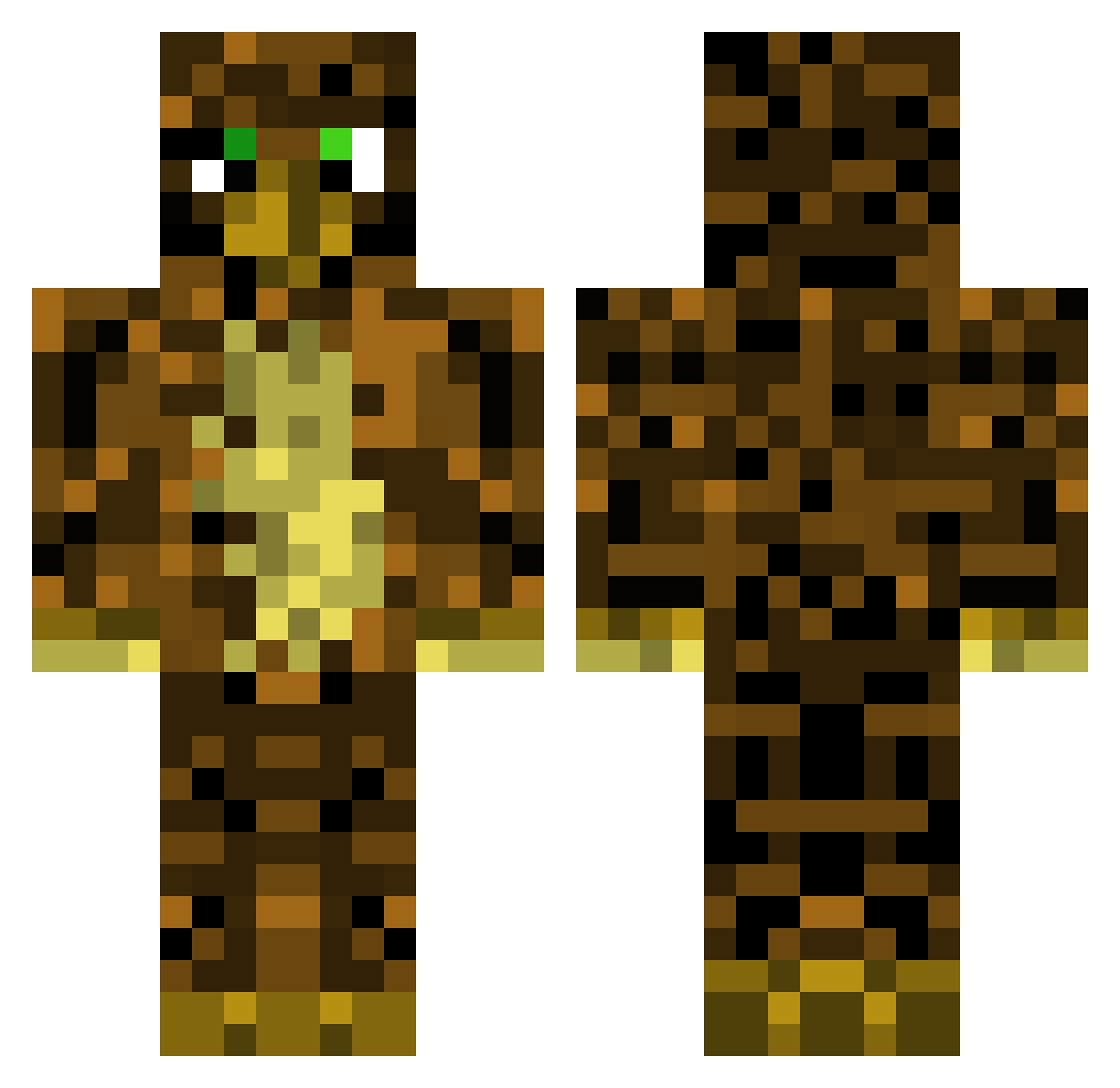 Berylline Minecraft skin, front and back view