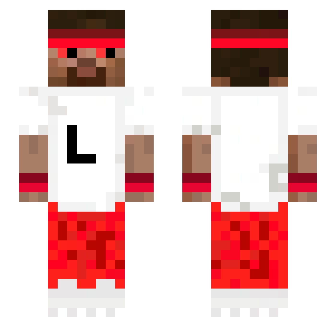 gymaddict Minecraft skin, front and back view