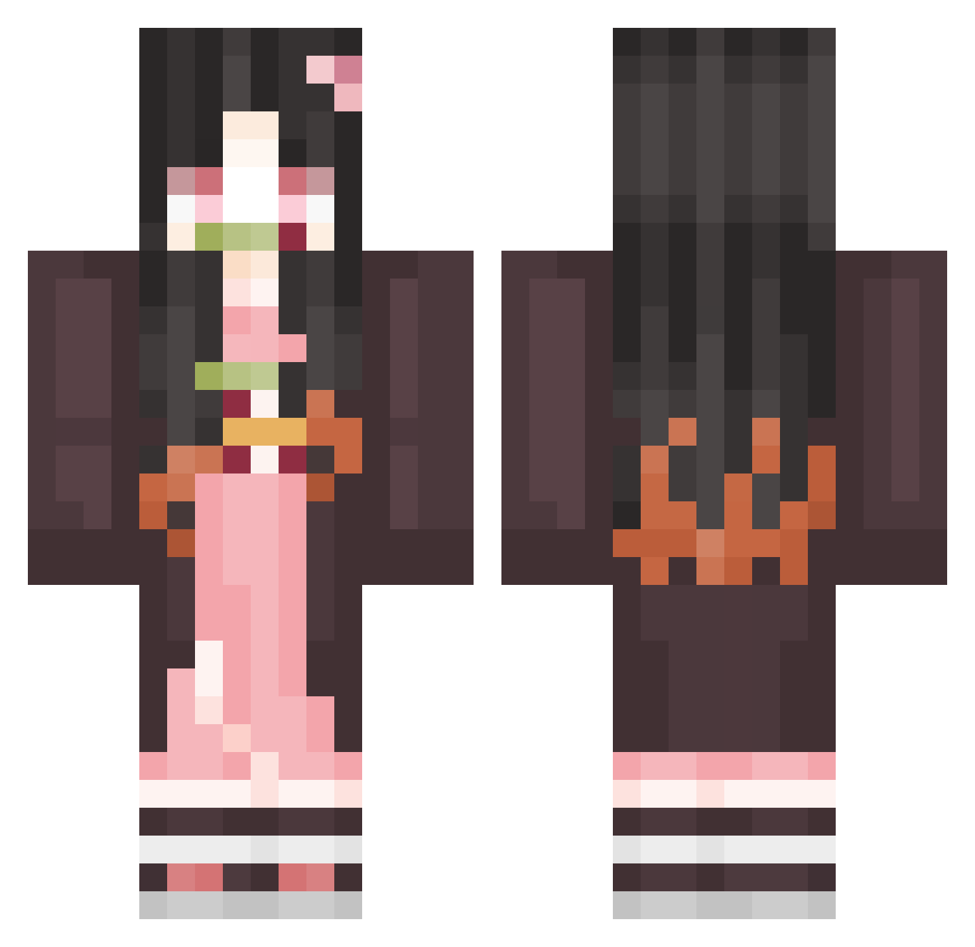 Oporcony Minecraft skin, front and back view