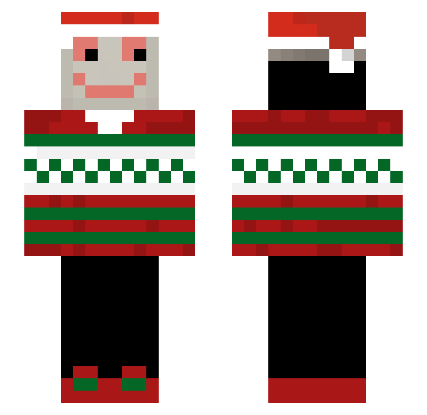 JewCum Minecraft skin, front and back view