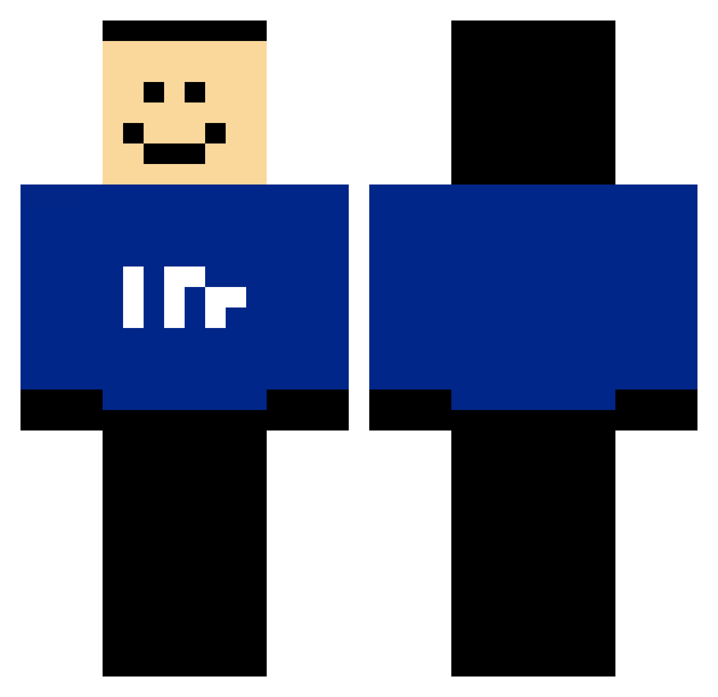Slabman Minecraft skin, front and back view