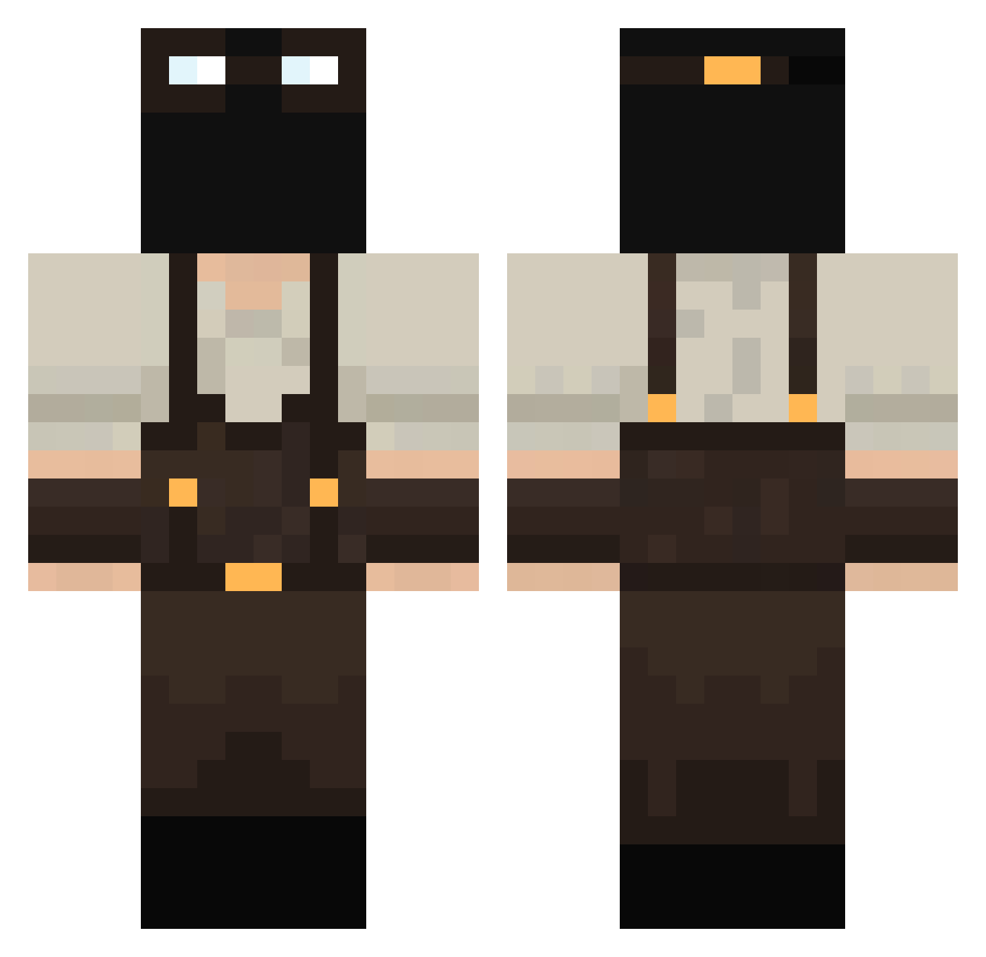 Vigilant Minecraft skin, front and back view