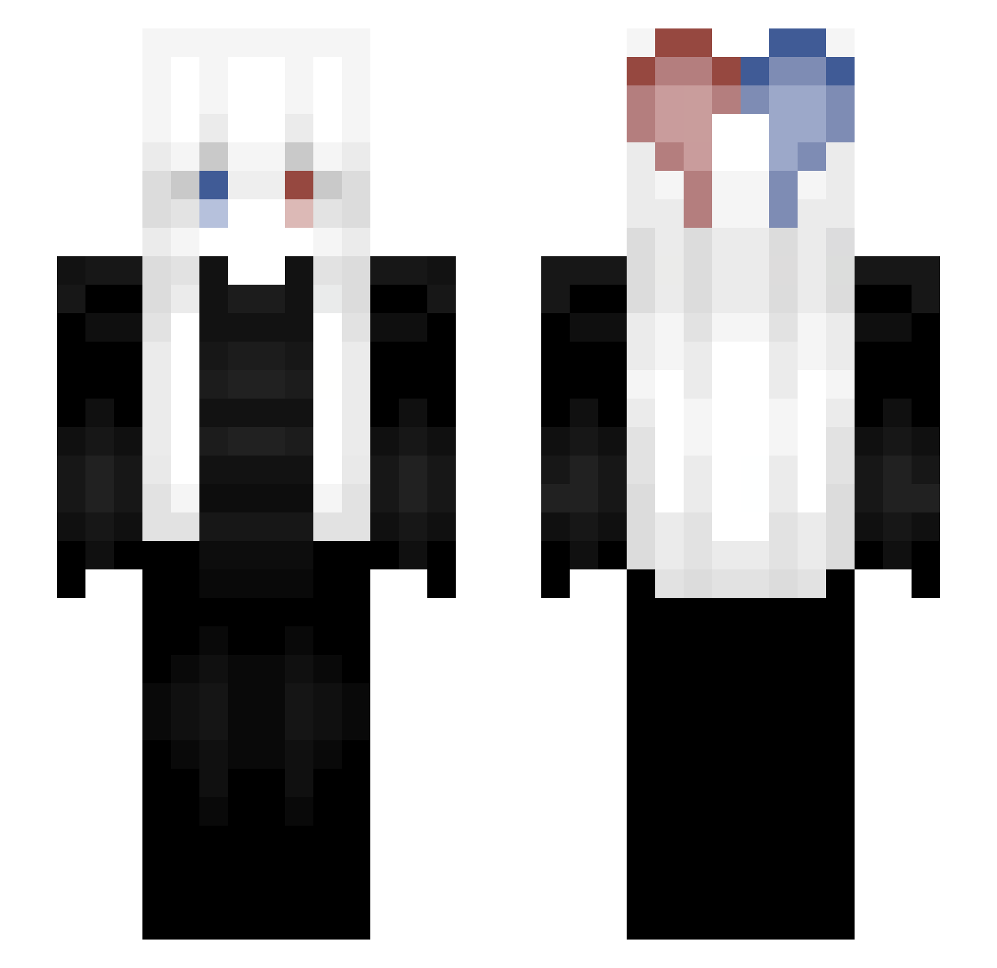 qrro Minecraft skin, front and back view