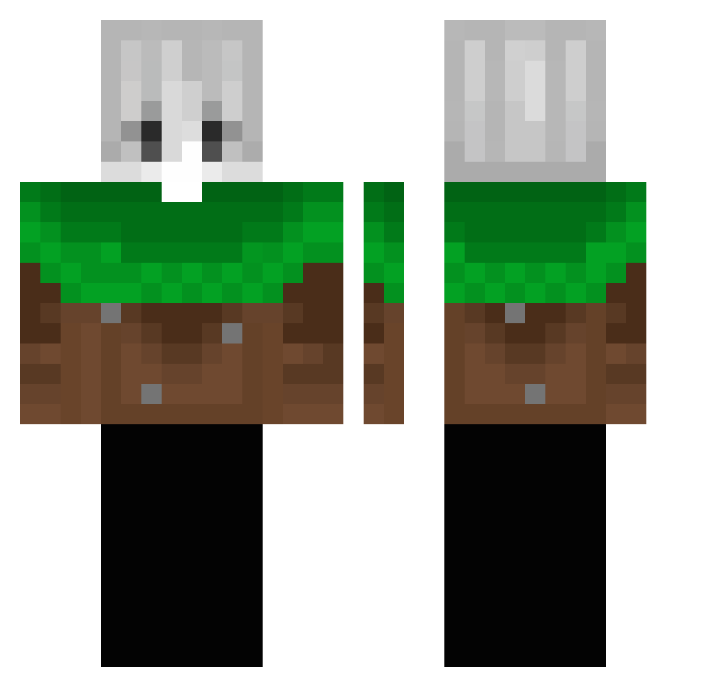 H2F8 Minecraft skin, front and back view