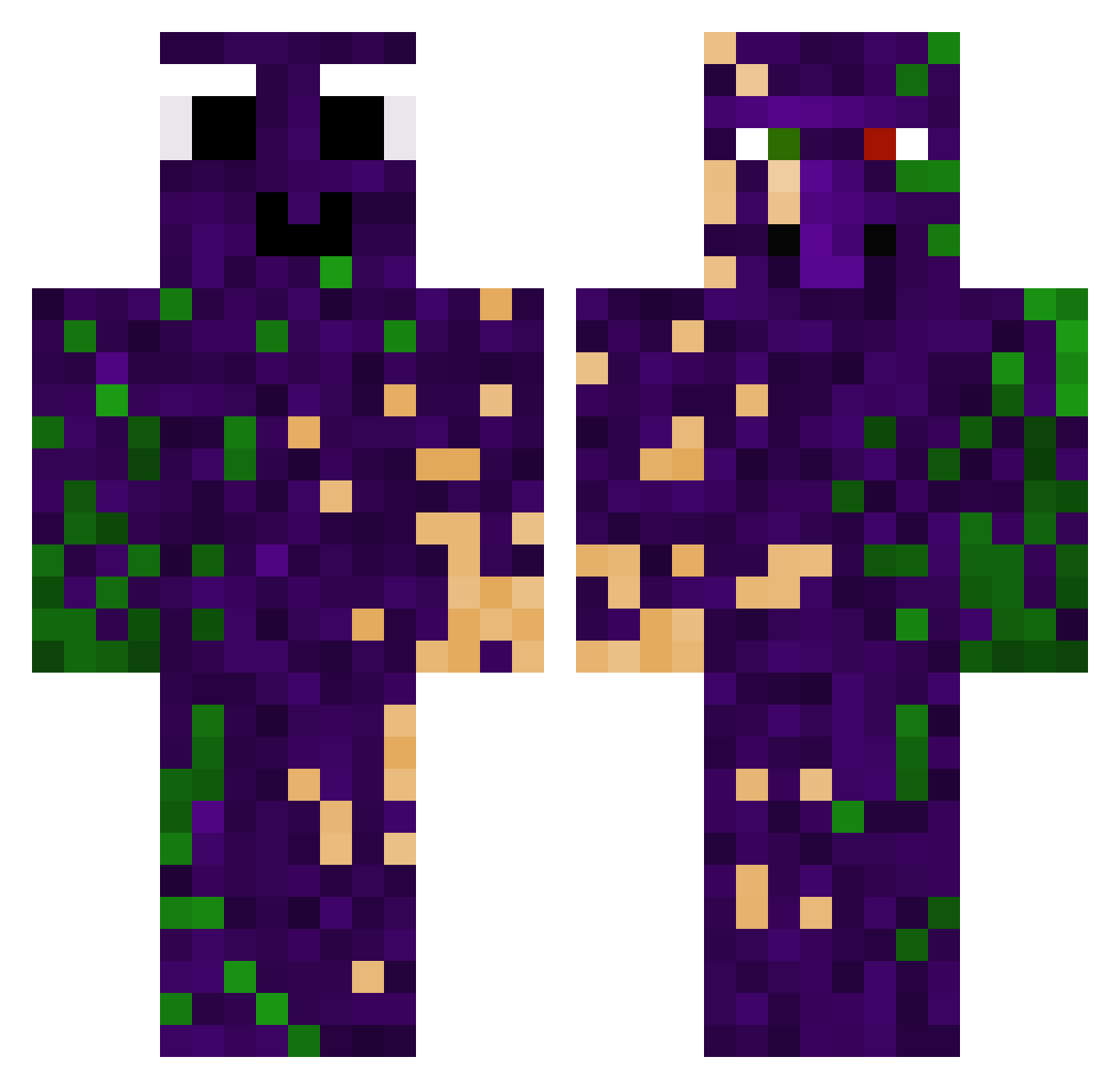 FakeKyo Minecraft skin, front and back view