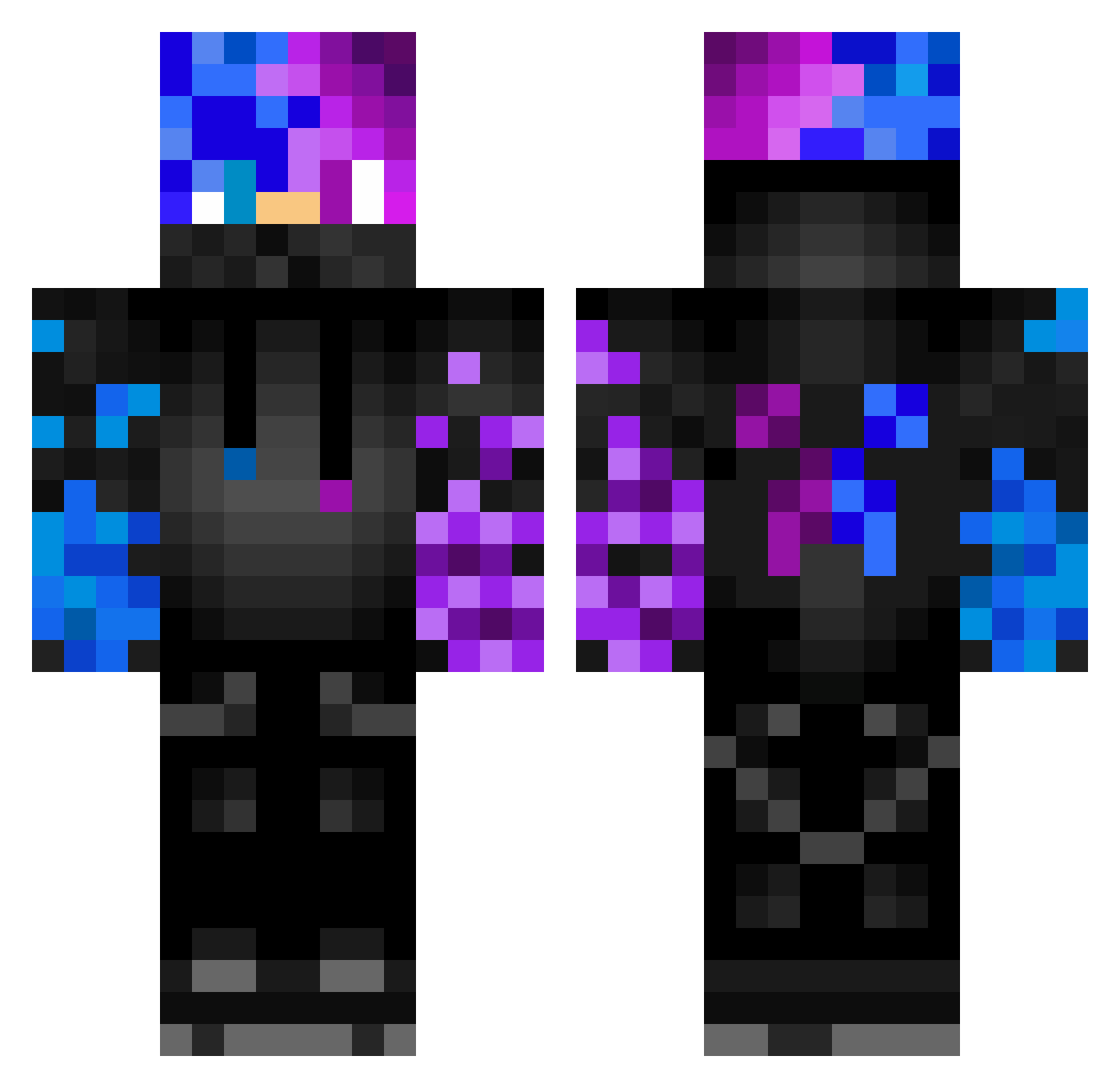 LUNA_Arazhul Minecraft skin, front and back view