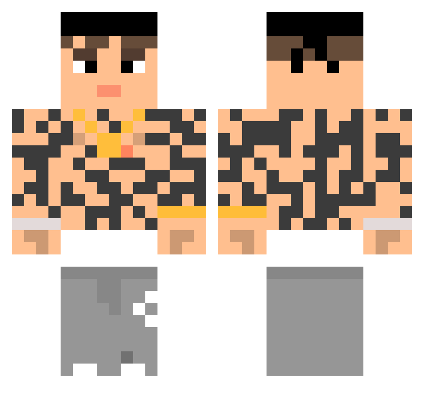 TungTunggSahuurr Minecraft skin, front and back view