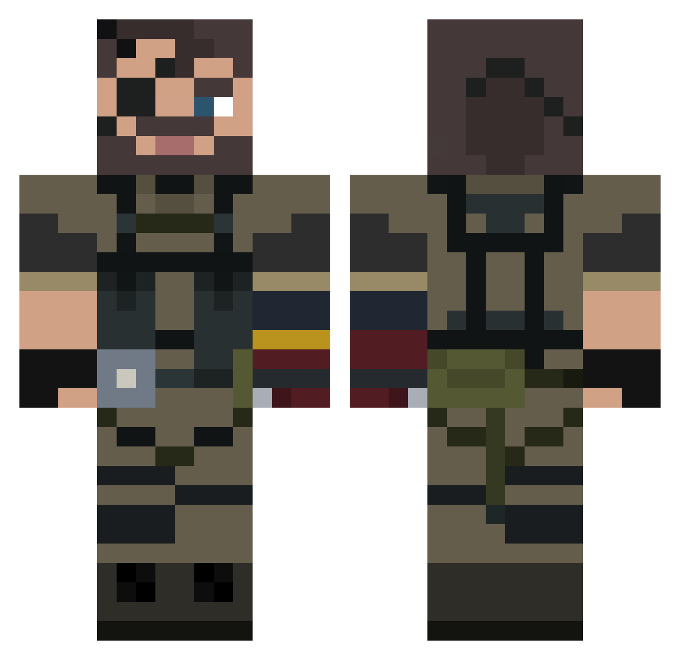 B4nd1t77 Minecraft skin, front and back view