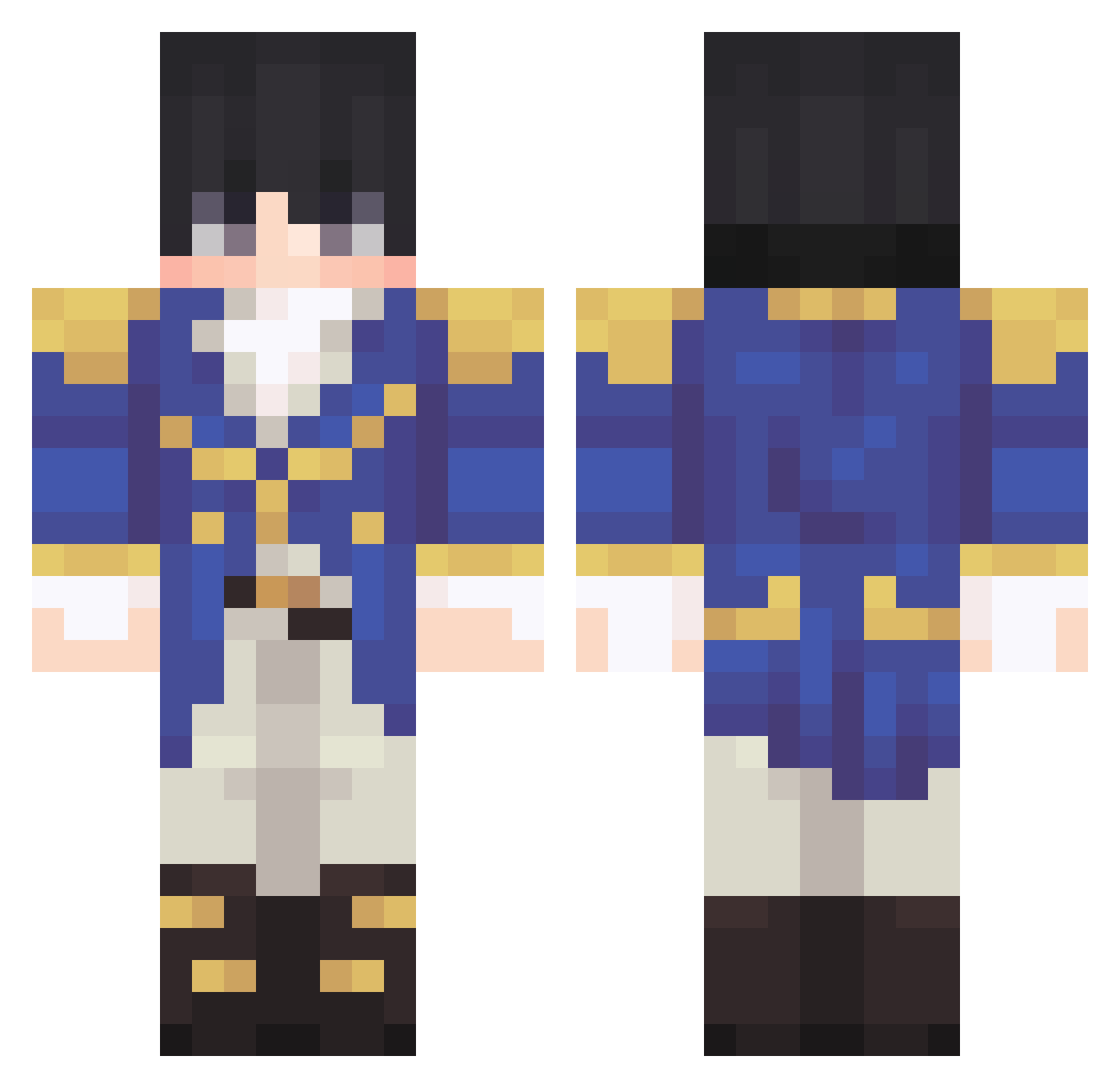 Elfie_22 Minecraft skin, front and back view