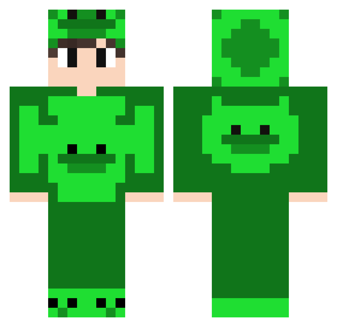 YesilKafaFUT Minecraft skin, front and back view