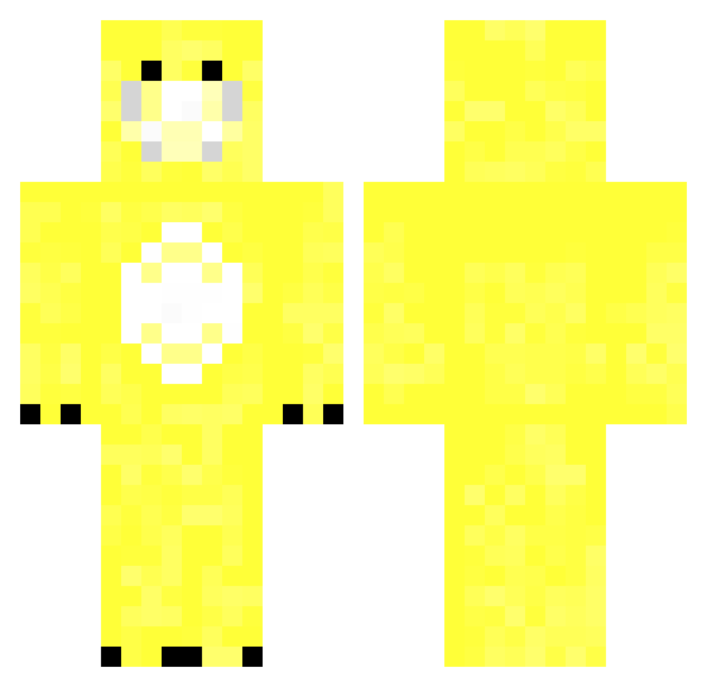 Lemonsaur Minecraft skin, front and back view