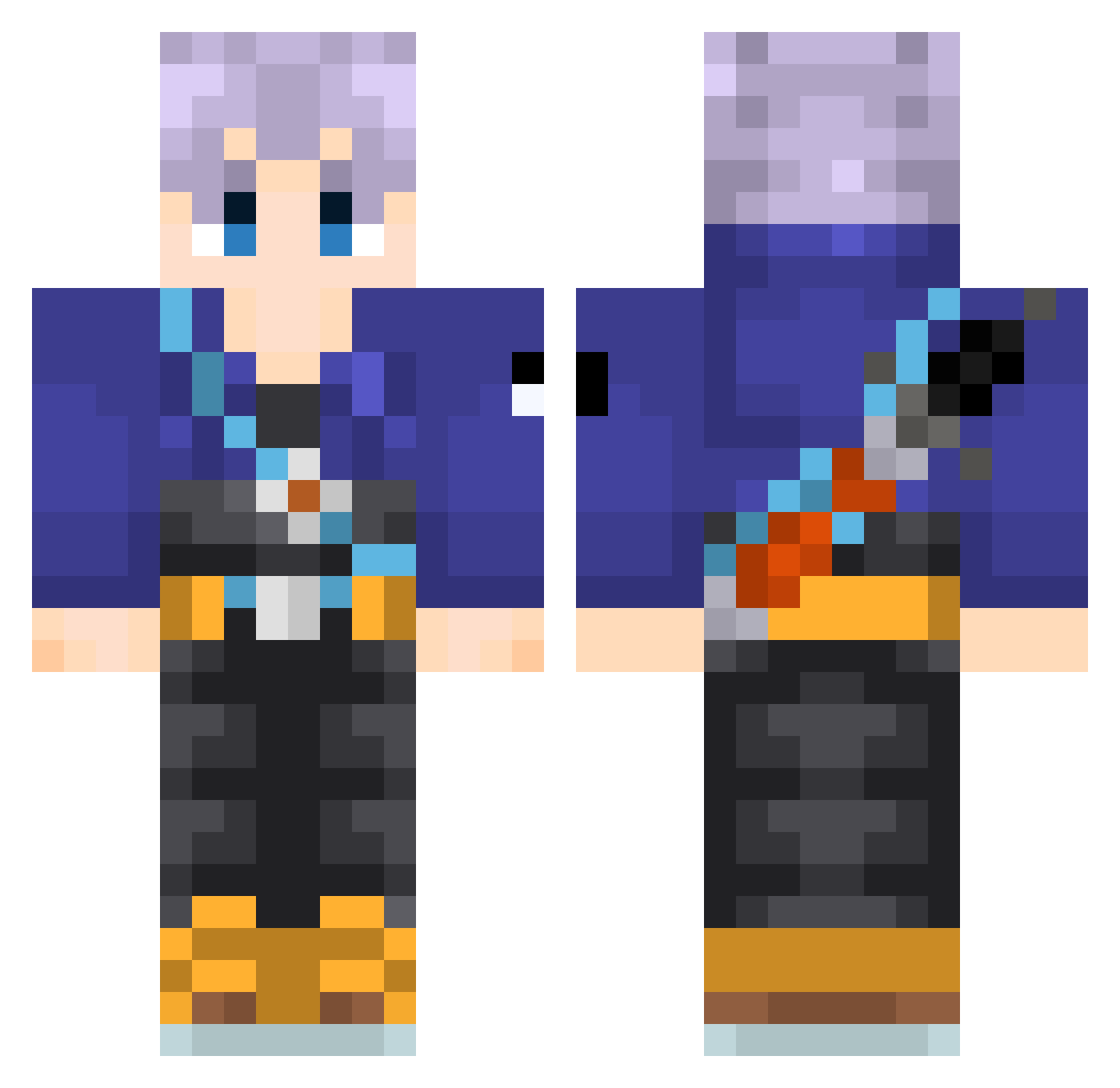 Doosing Minecraft skin, front and back view
