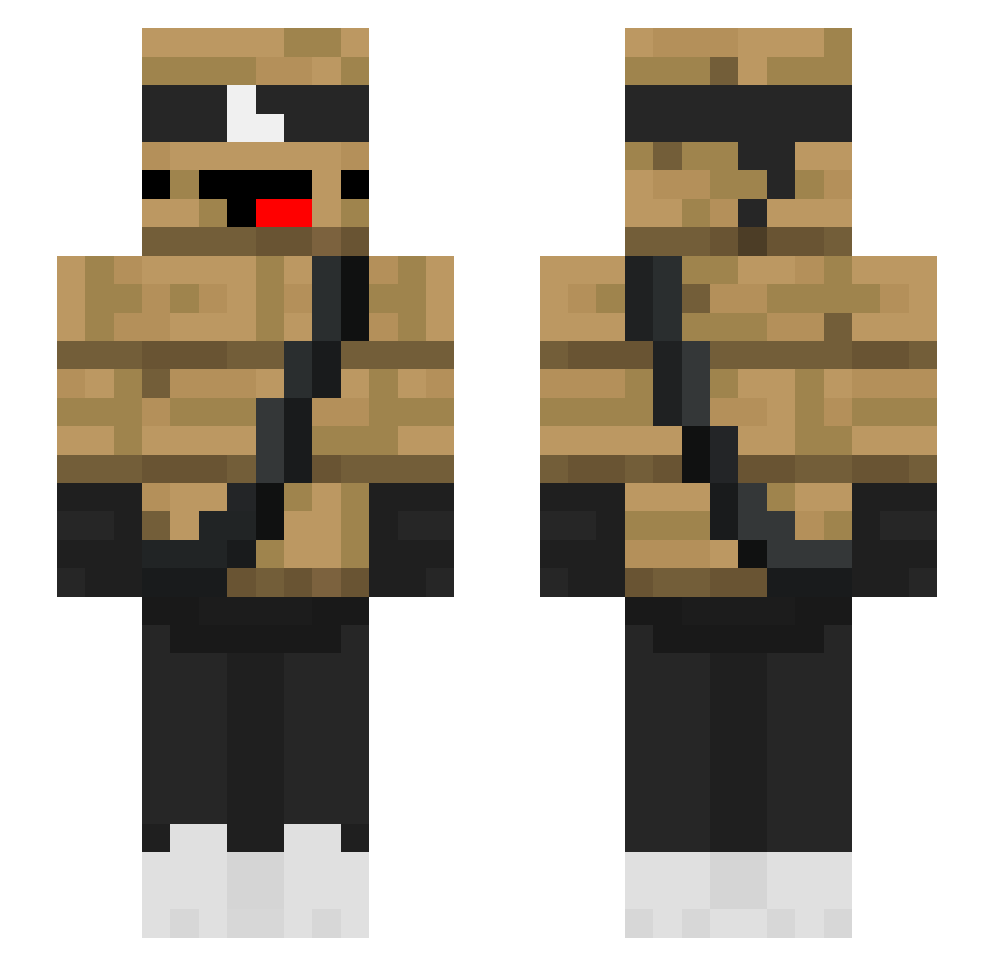 Youwantsomehuh Minecraft skin, front and back view
