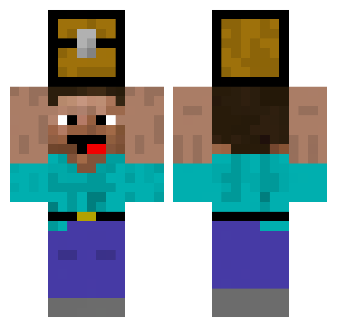 TheDancingMango Minecraft skin, front and back view