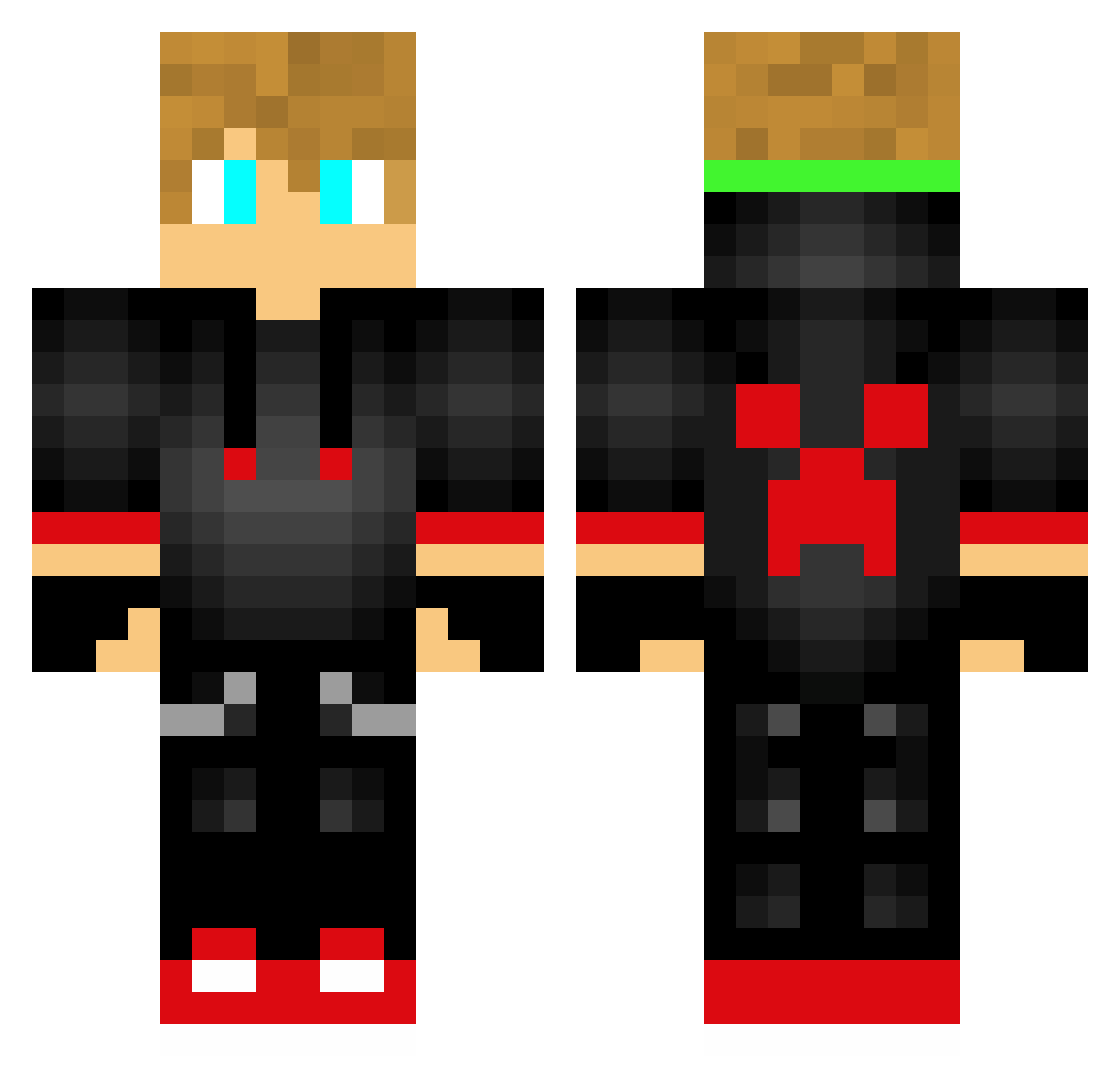 Whap Minecraft skin, front and back view