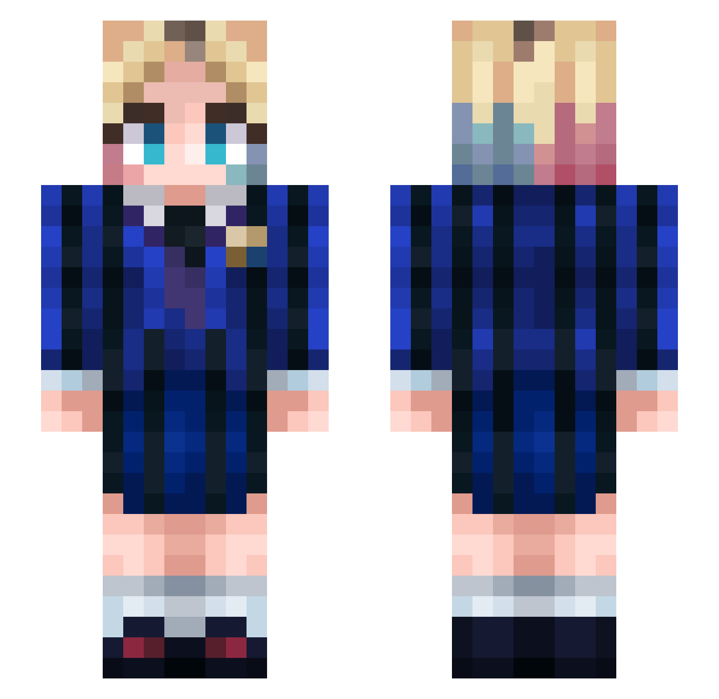 Discrete_Dragon Minecraft skin, front and back view