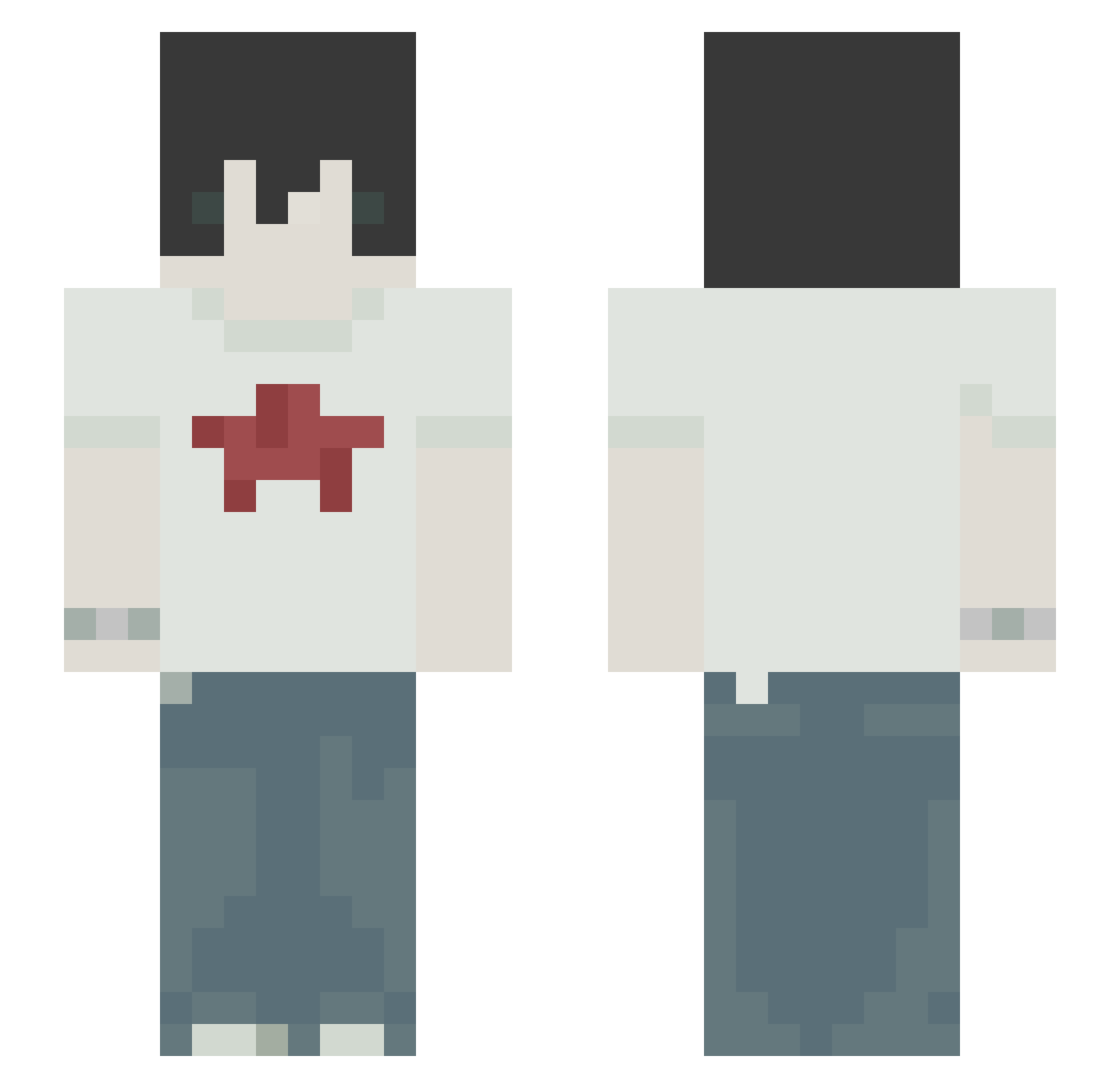 Nraxlius Minecraft skin, front and back view