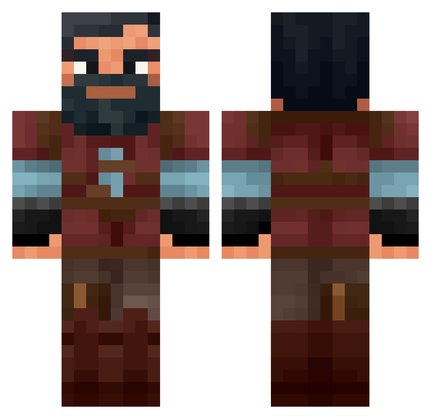 ITz_Damo Minecraft skin, front and back view