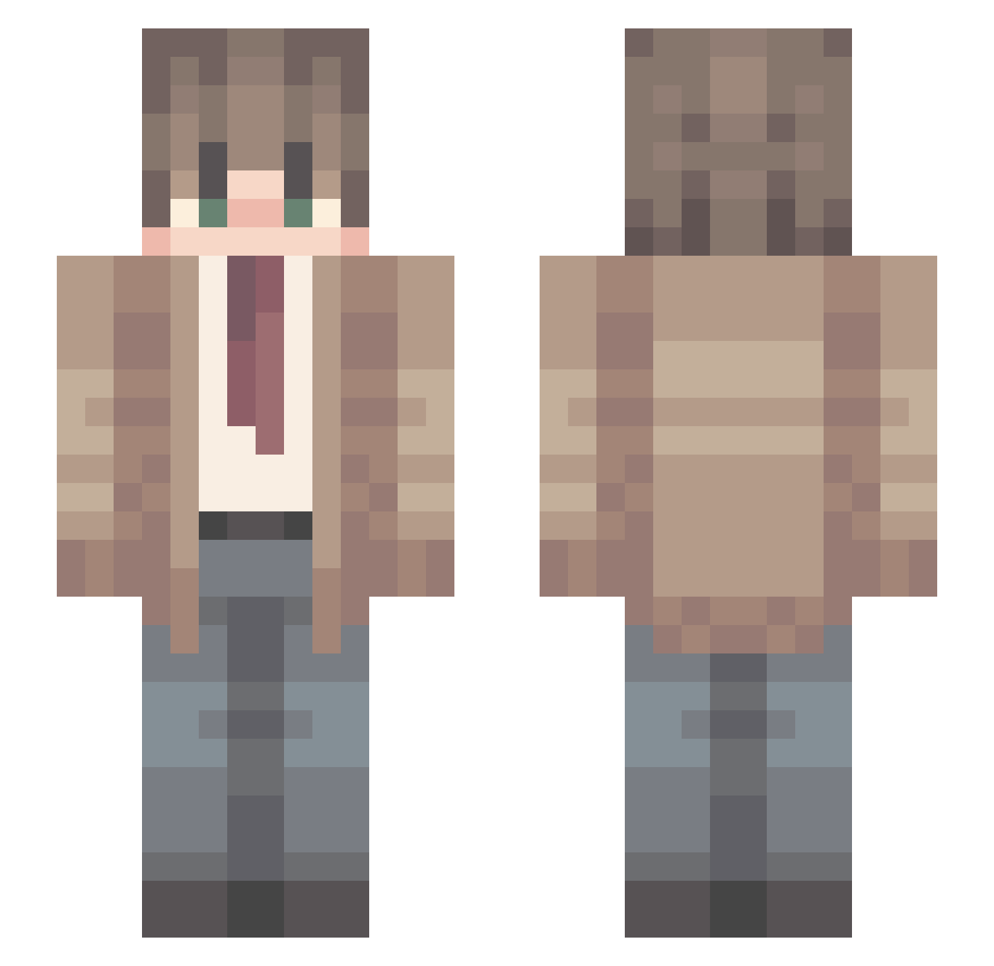 TipCReaper Minecraft skin, front and back view