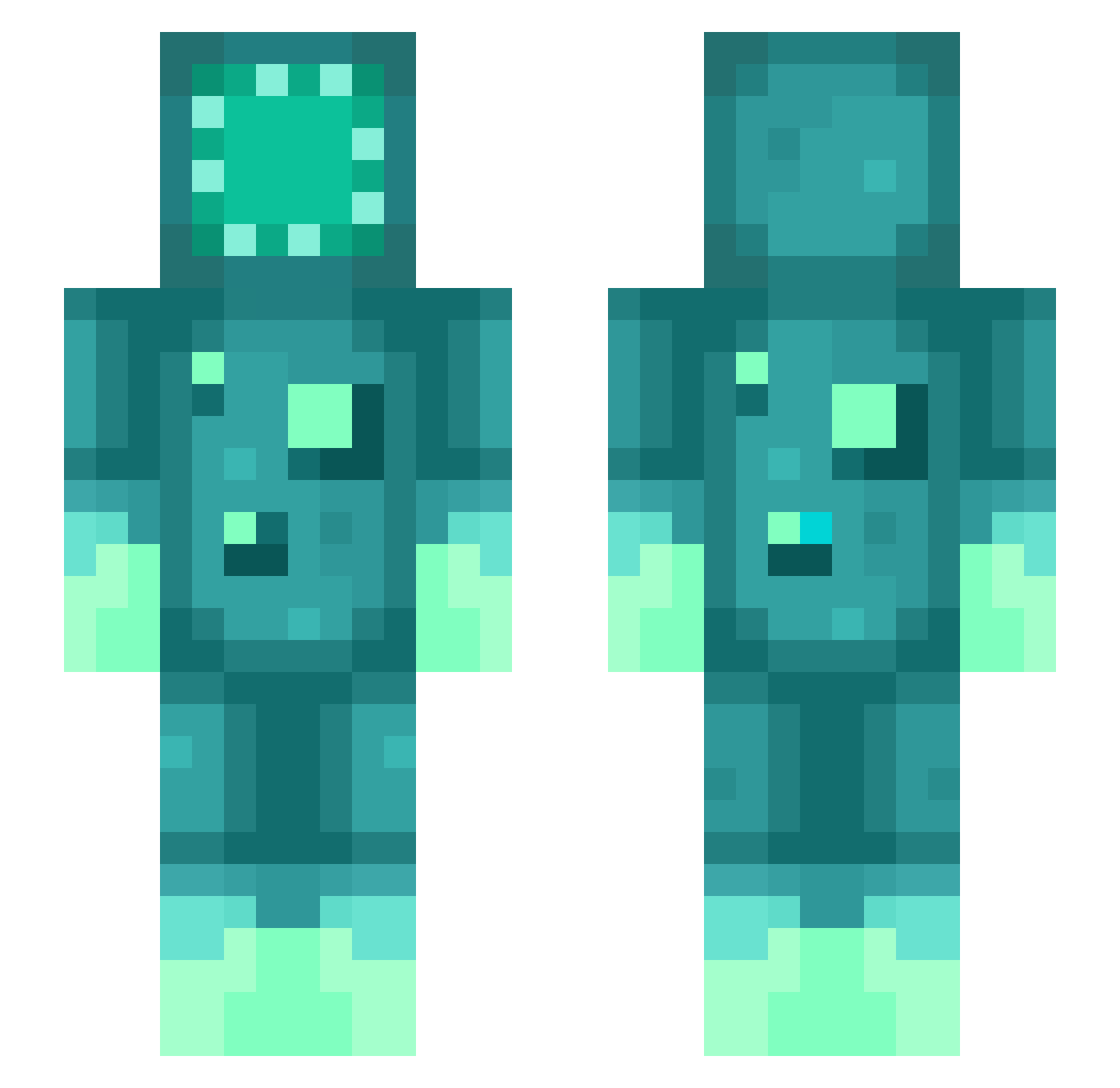 Superaltar Minecraft skin, front and back view