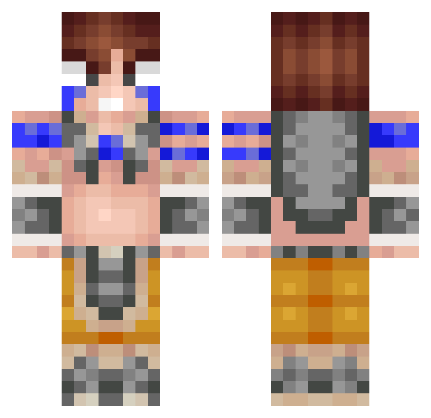 AmoraktheWolf Minecraft skin, front and back view