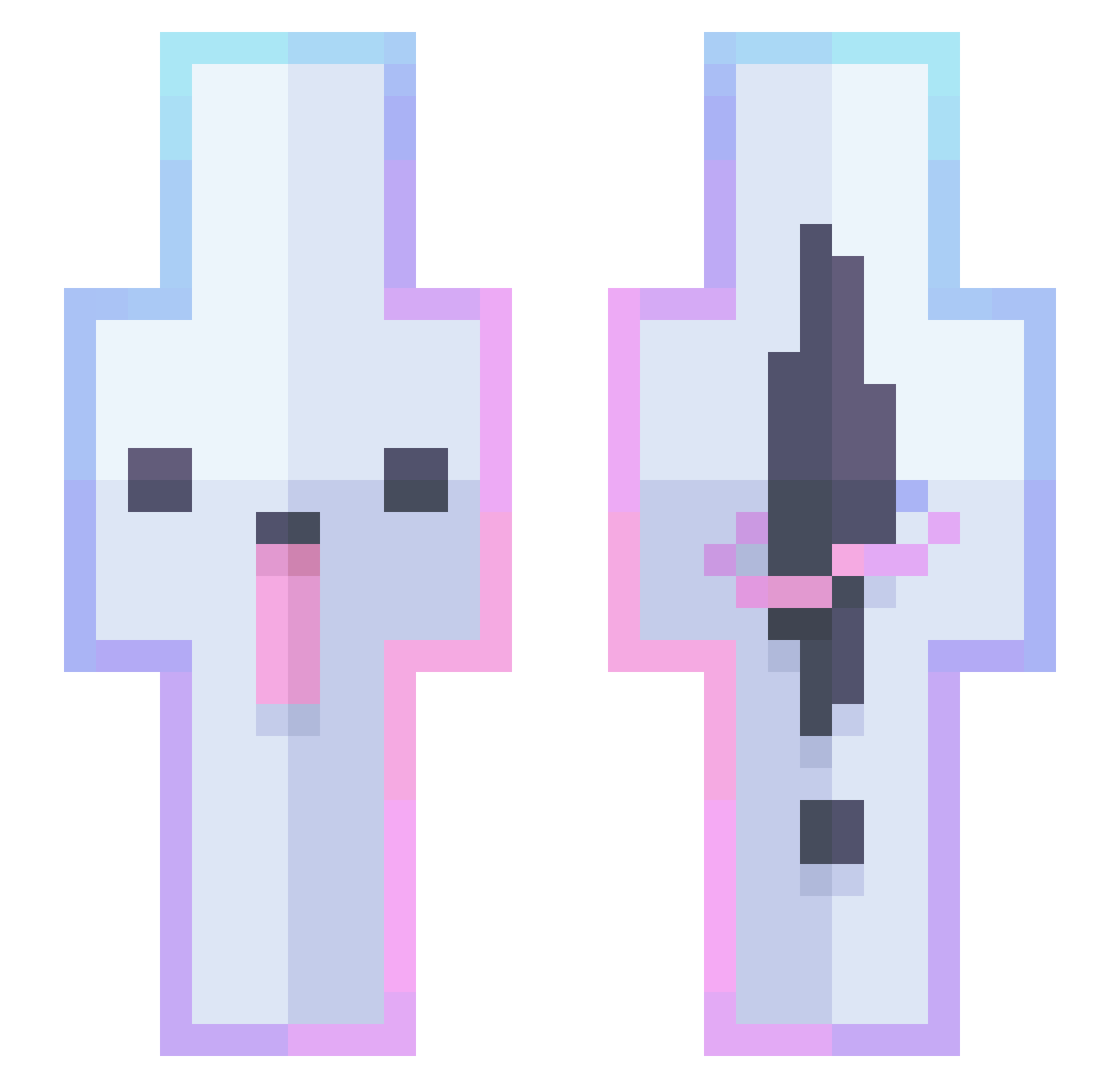 RaianD Minecraft skin, front and back view