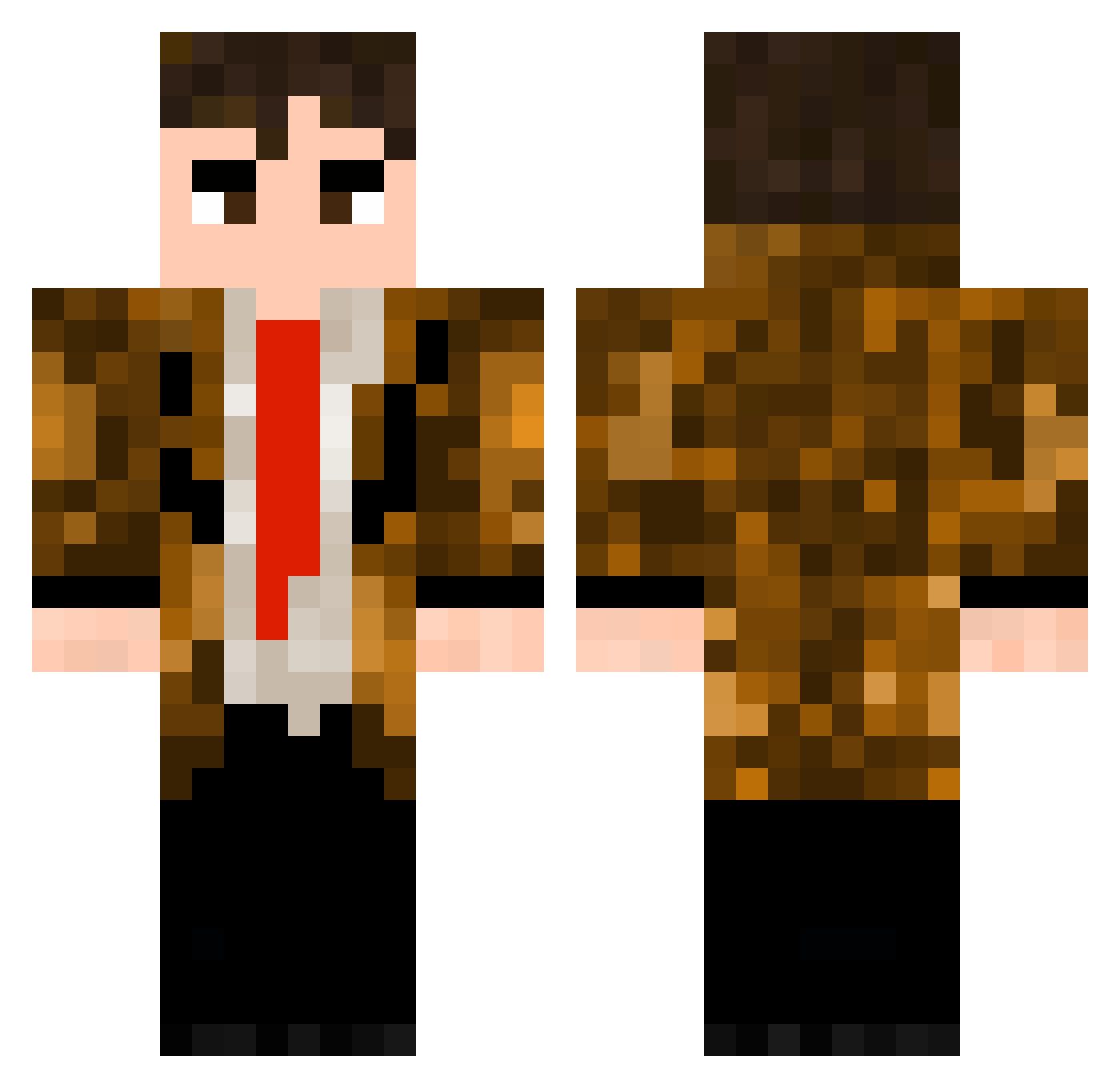 DaGh0st Minecraft skin, front and back view