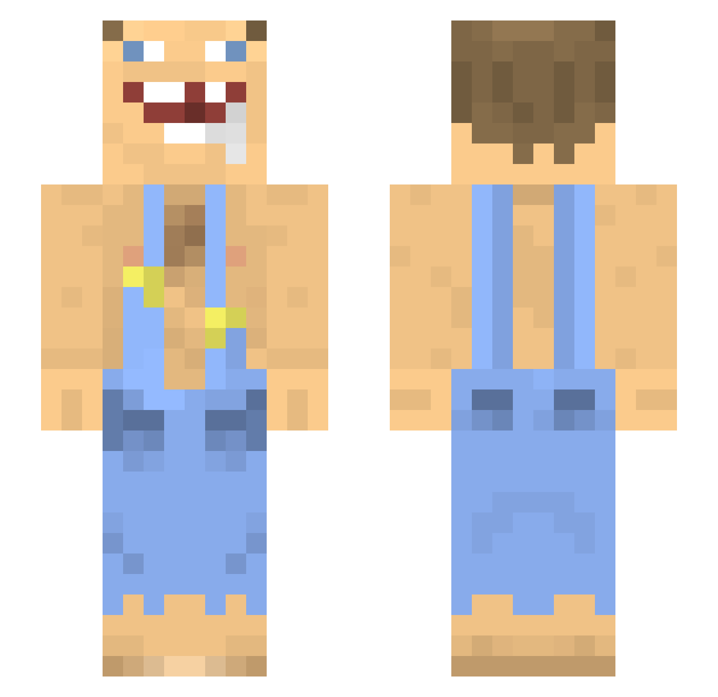Dbooor Minecraft skin, front and back view