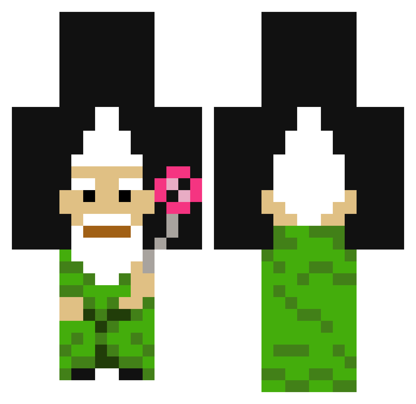 stterrk Minecraft skin, front and back view
