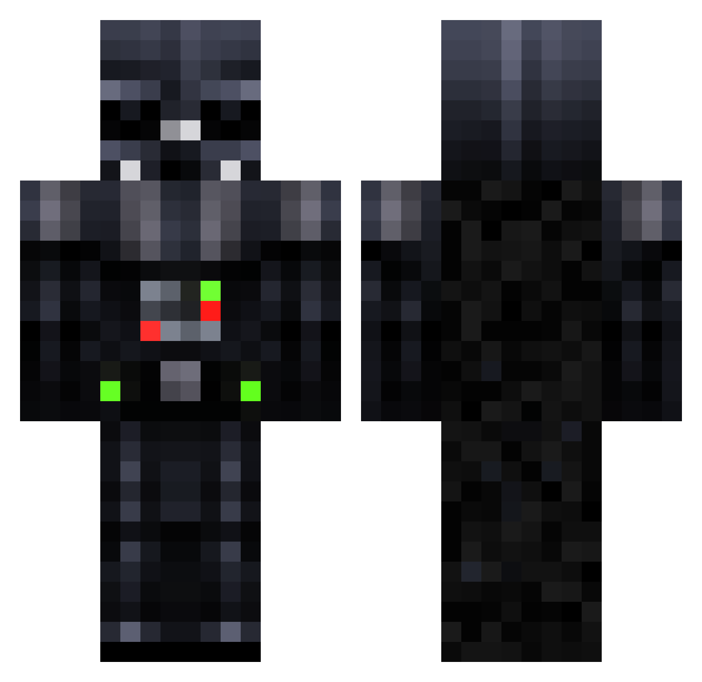caterpas Minecraft skin, front and back view