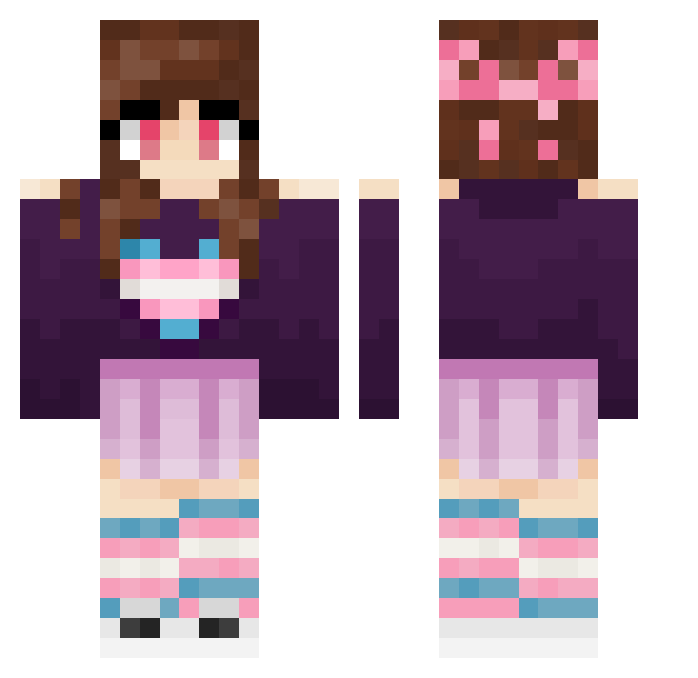 RandomKittyz99 Minecraft skin, front and back view