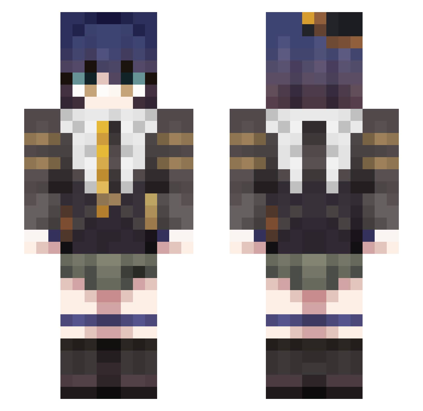 suawa Minecraft skin, front and back view