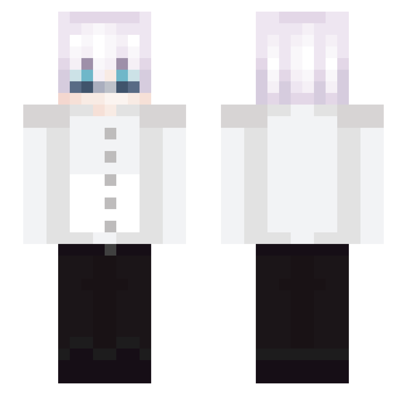 Kybarcy Minecraft skin, front and back view