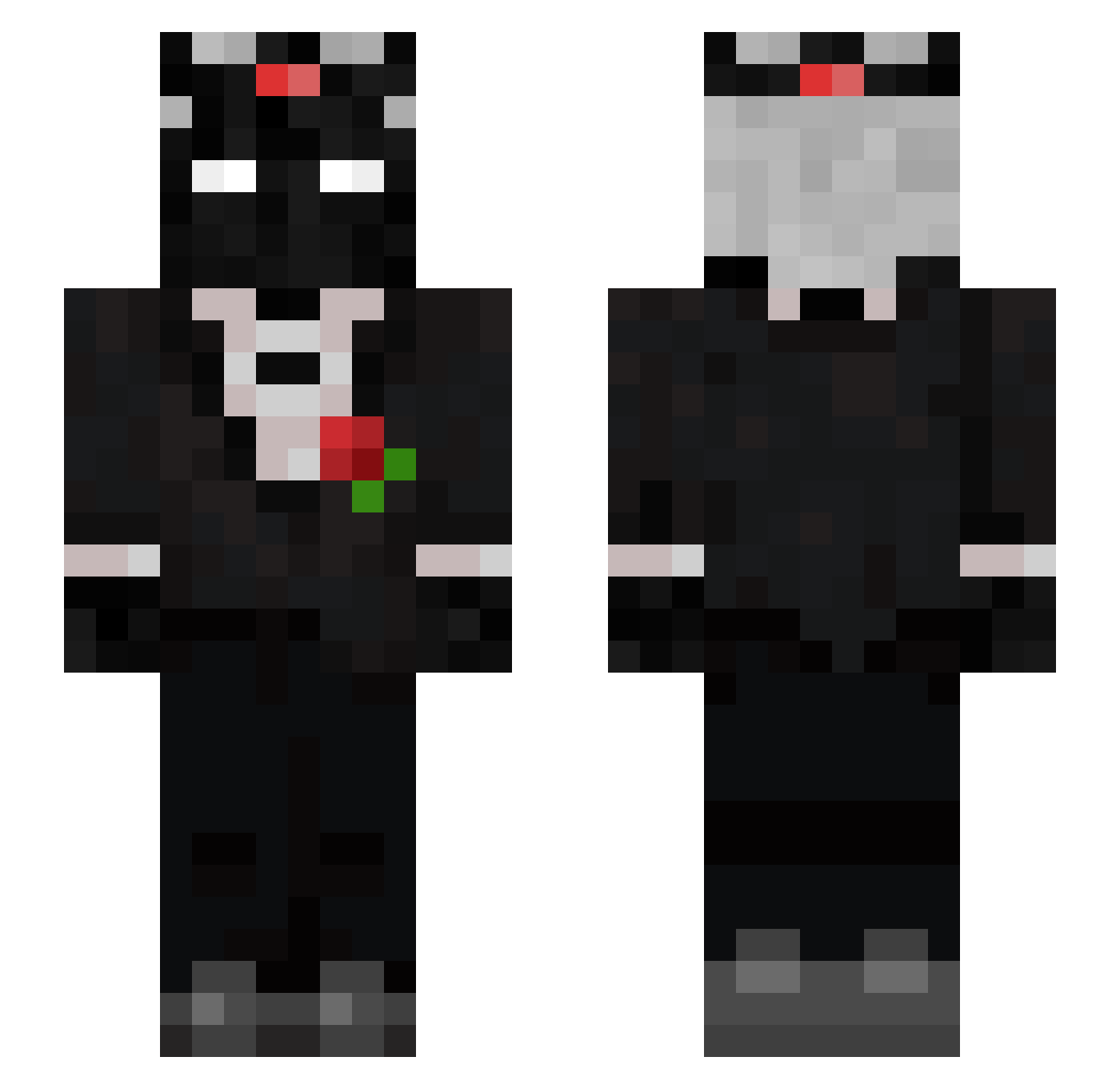SkylessMC Minecraft skin, front and back view