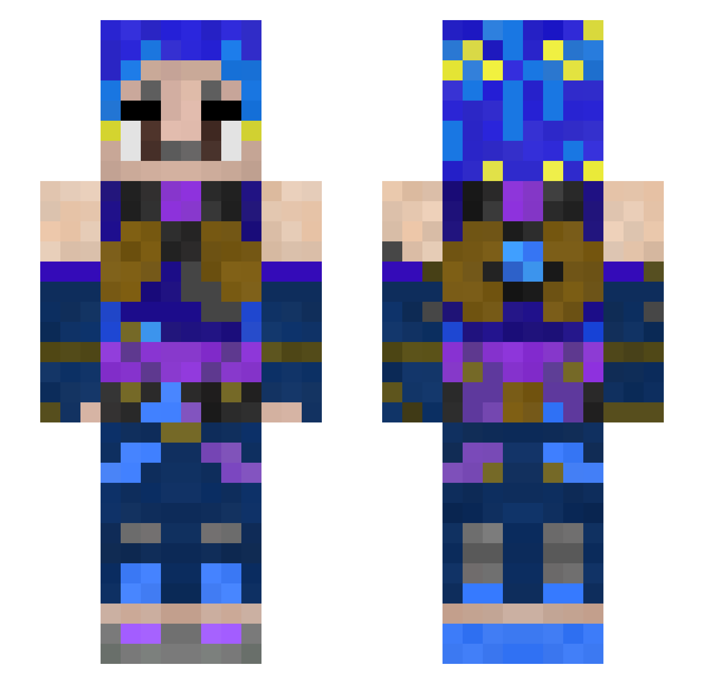 Enzo47180 Minecraft skin, front and back view