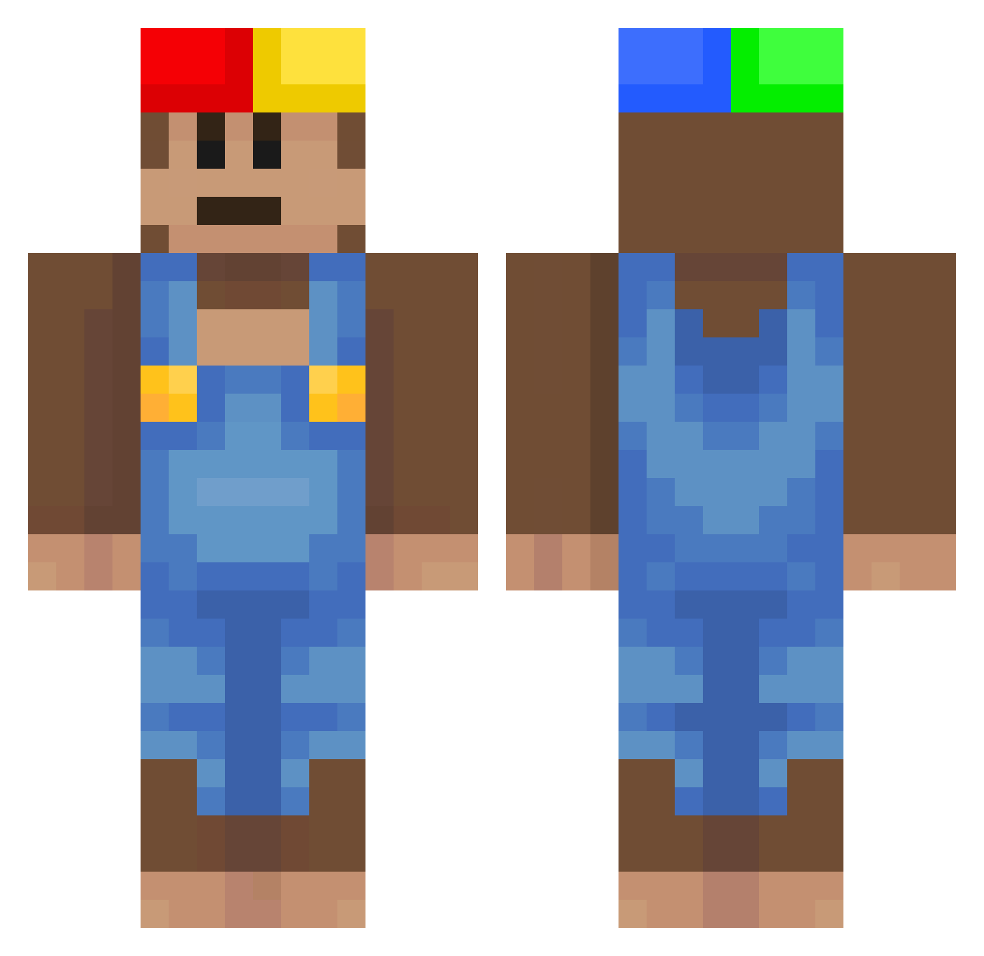 maddiox Minecraft skin, front and back view
