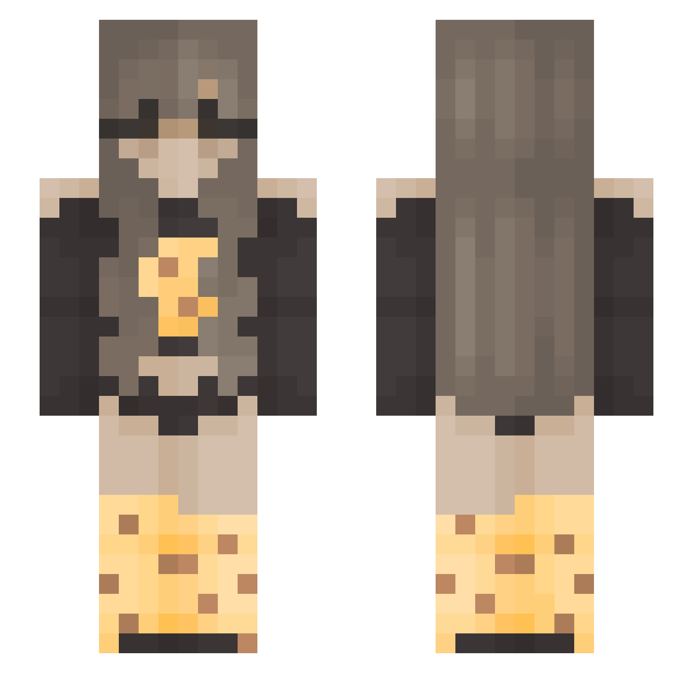 keksrege Minecraft skin, front and back view
