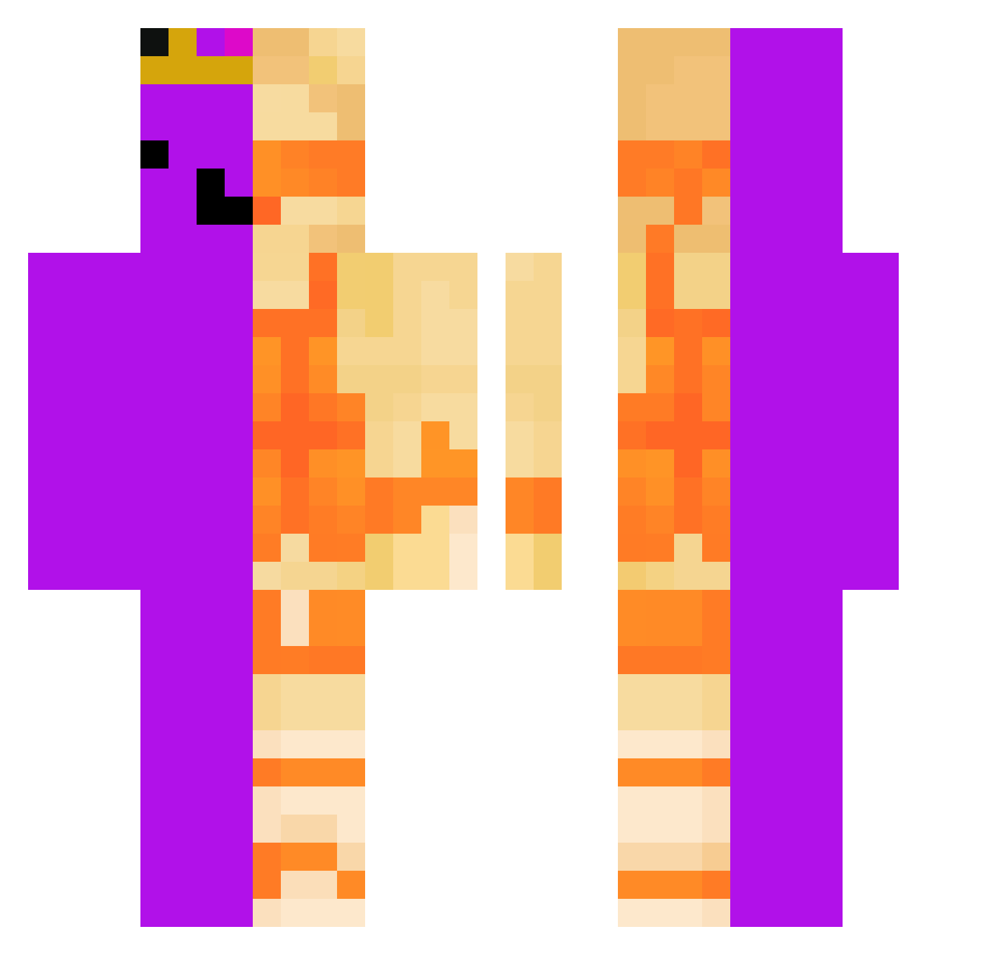 Kingston1234 Minecraft skin, front and back view