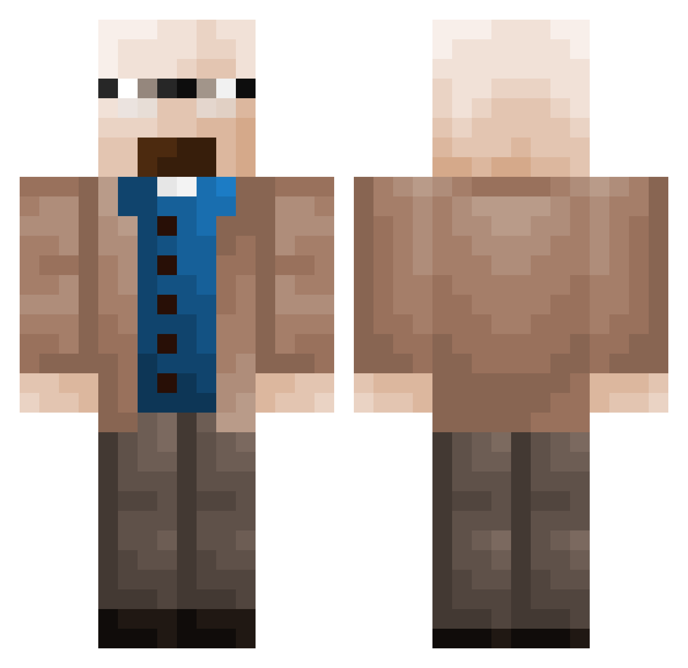 W_Wolfie Minecraft skin, front and back view