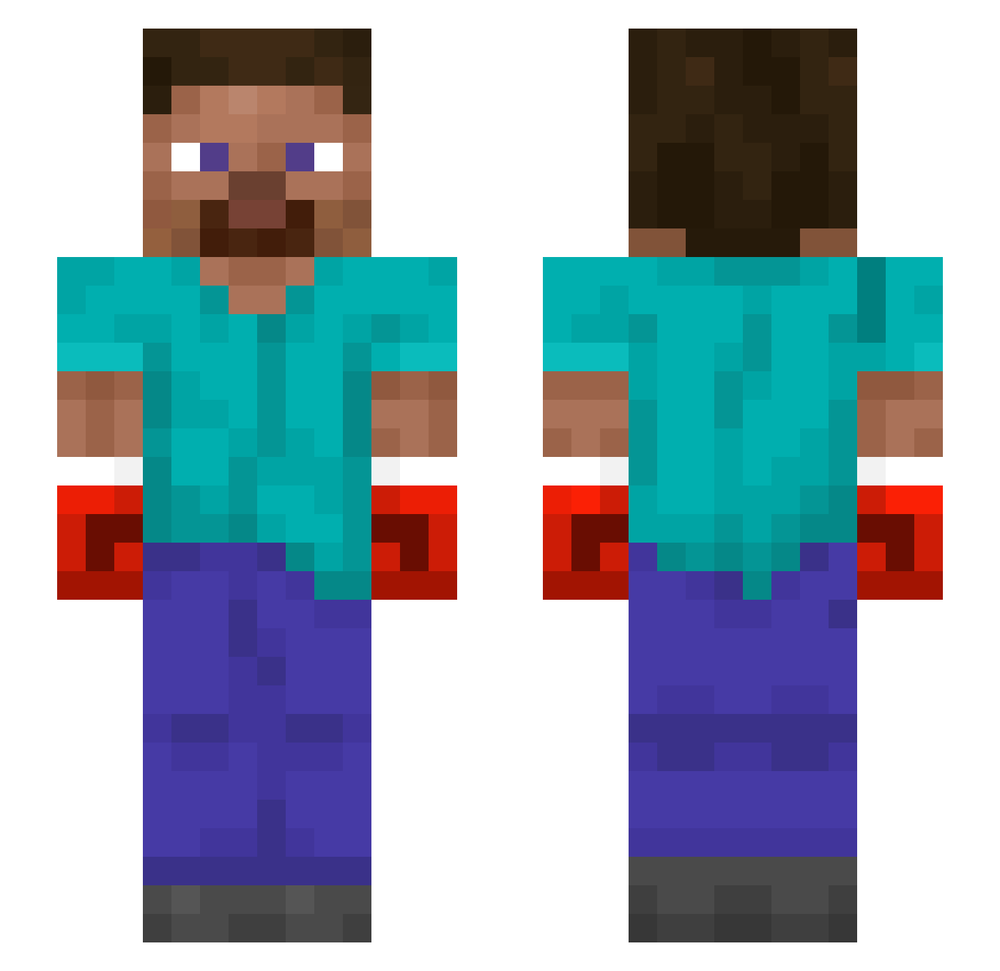 _freakyx12 Minecraft skin, front and back view