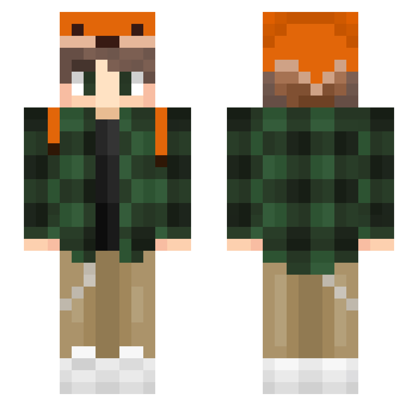 Weissiger Minecraft skin, front and back view
