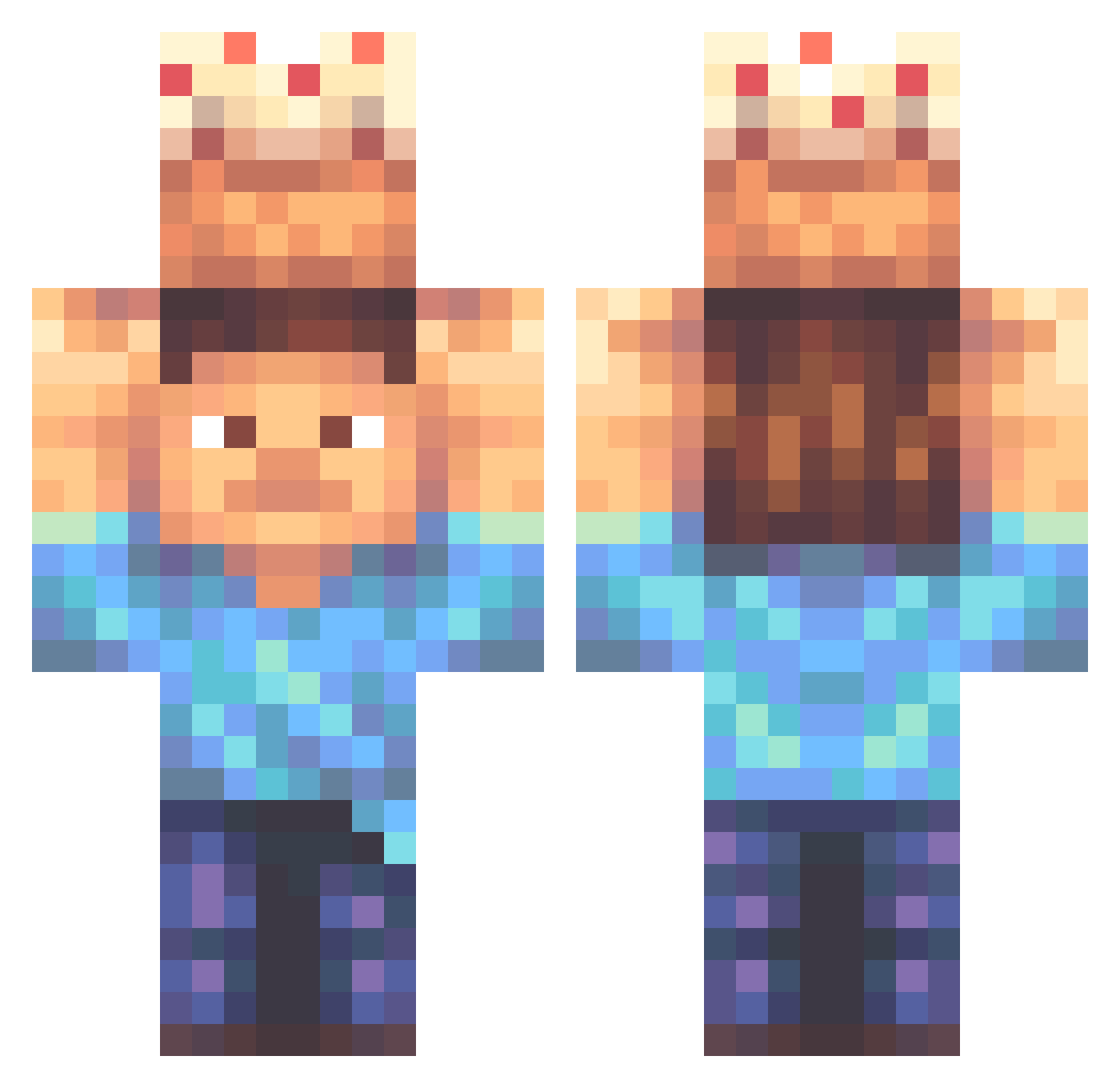 Betelqueze Minecraft skin, front and back view