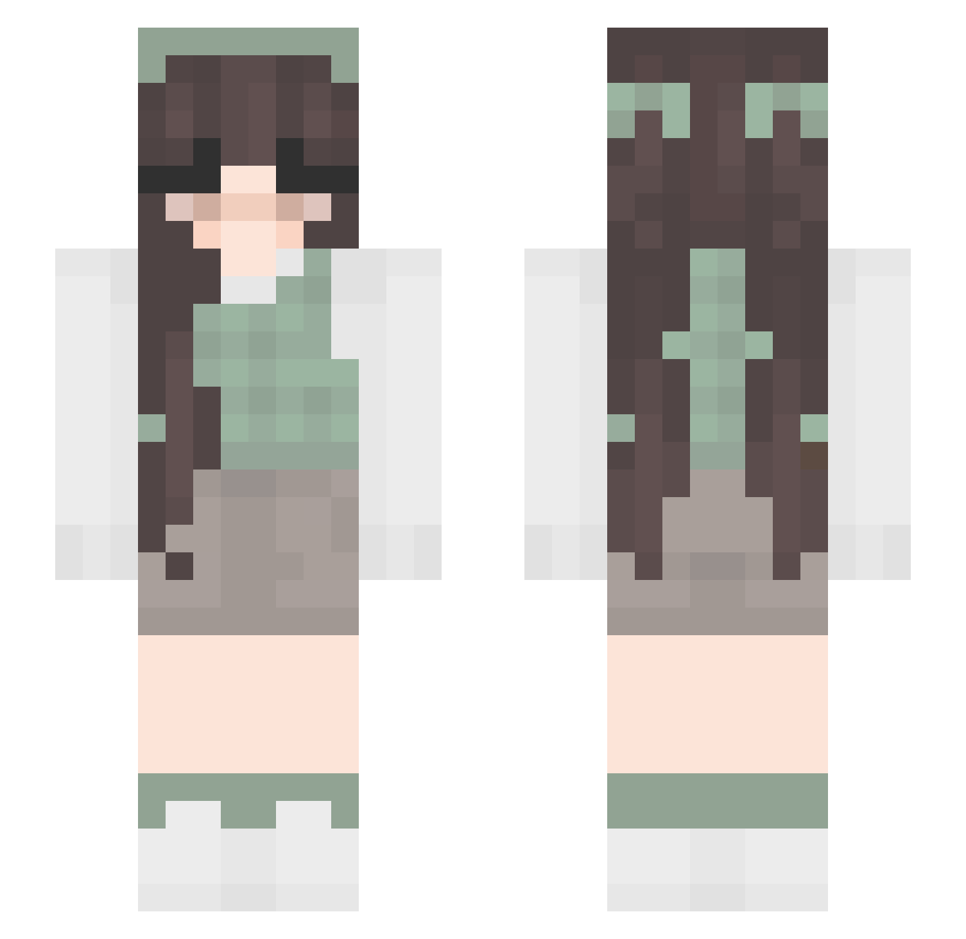 MaDiBi Minecraft skin, front and back view