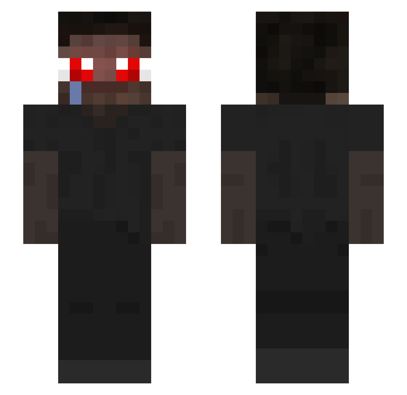 XJustin7x Minecraft skin, front and back view