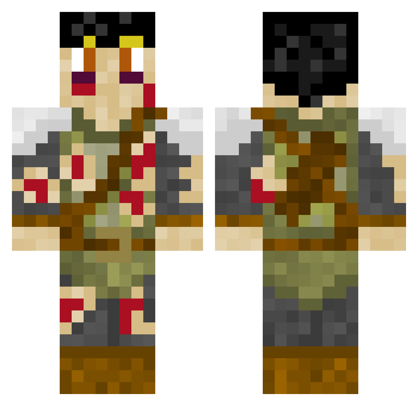 LuckyLua12 Minecraft skin, front and back view