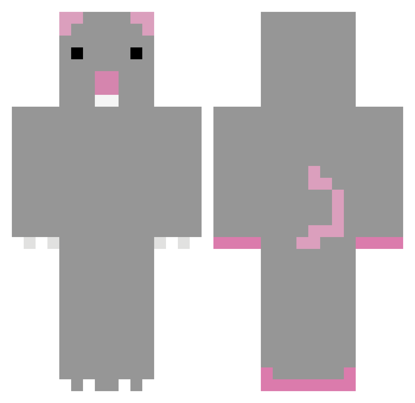 ProdPickle Minecraft skin, front and back view