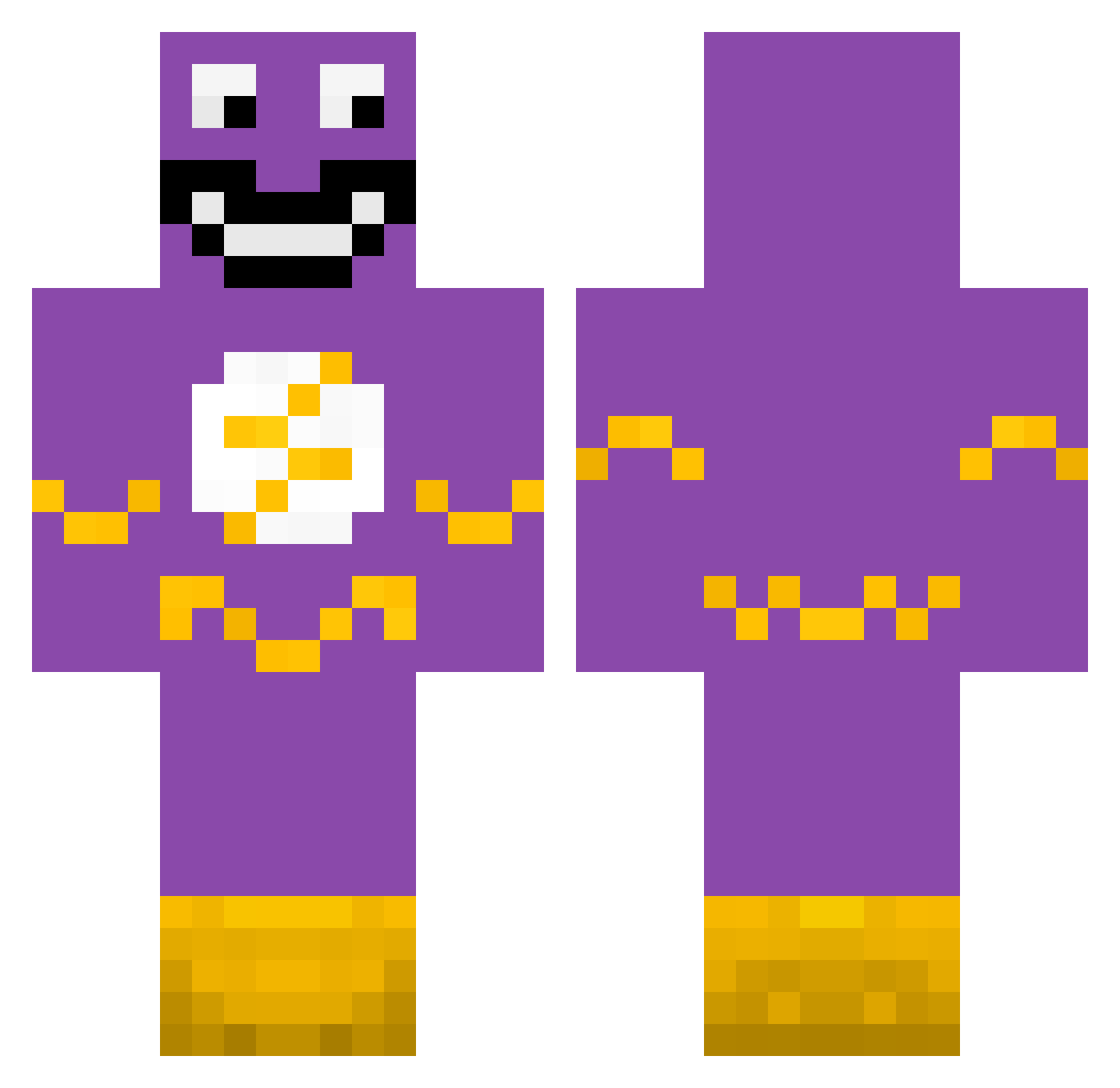 BQ9 Minecraft skin, front and back view