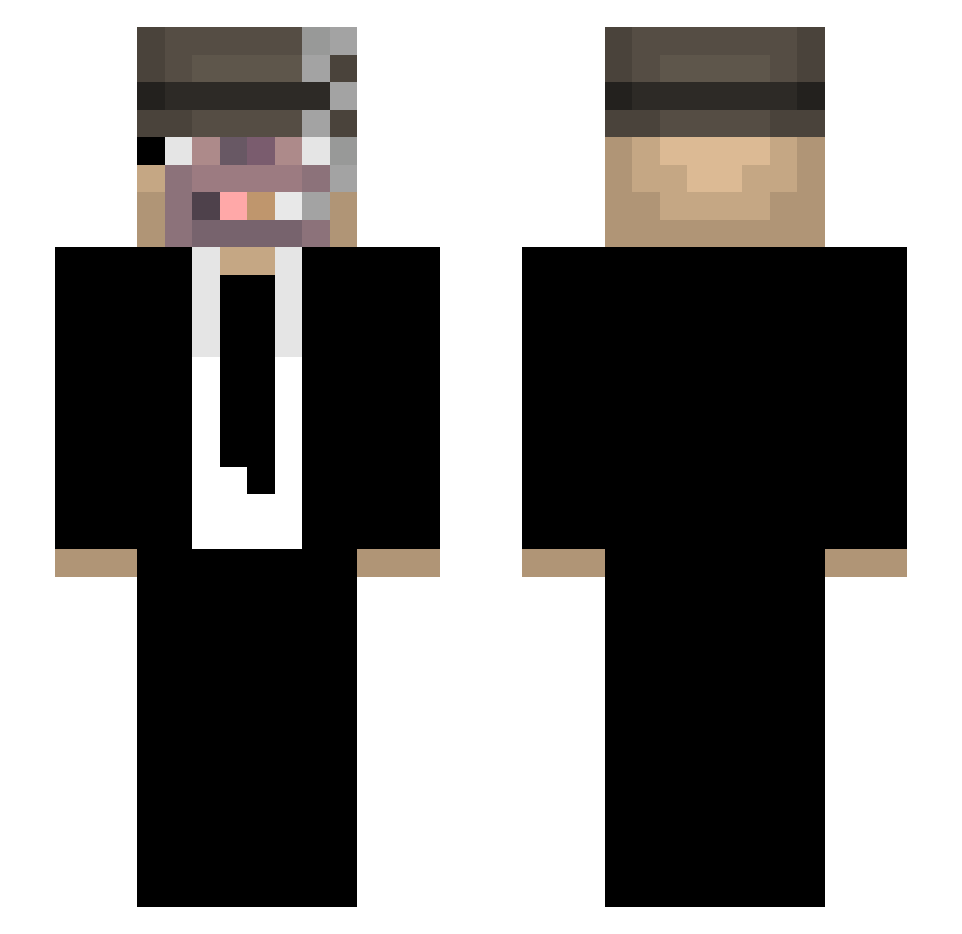 Lir0x Minecraft skin, front and back view