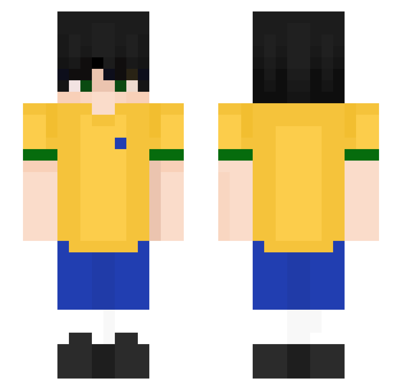 zustt Minecraft skin, front and back view